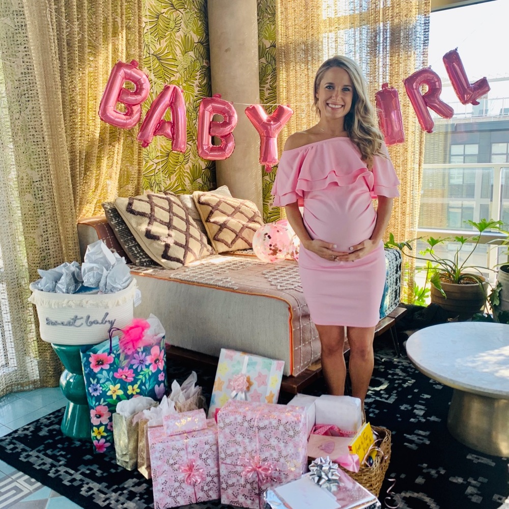 Pink maternity dress